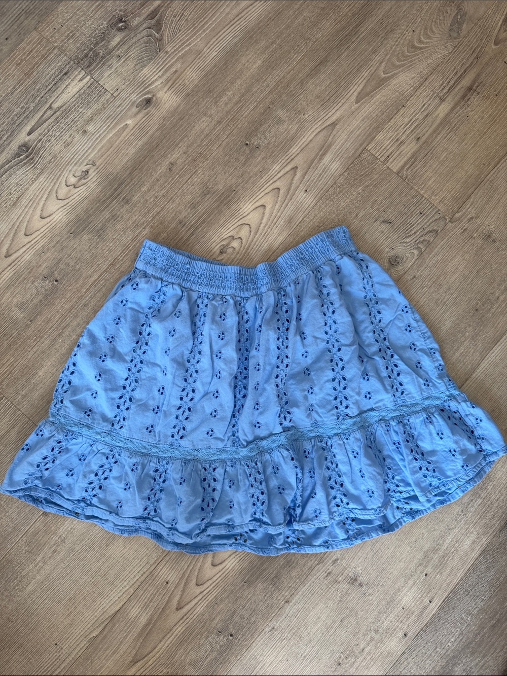 abercrombie kids Light Blue Eyelet Ruffle Skirt